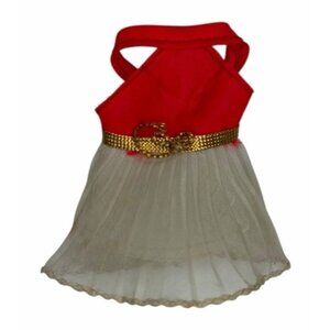 HTF RED VERSION Vintage 1970s Topper Dawn Dress White Halter Orange Coral Gold